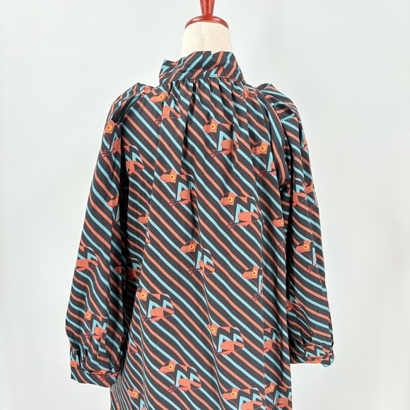 Buru Pink Label House Dress Frogs Stripes Small - Picture 10 of 11